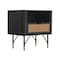 Armen Living Saratoga Nightstand in Black Acacia with Rattan LCSRLABL - alternate 2
